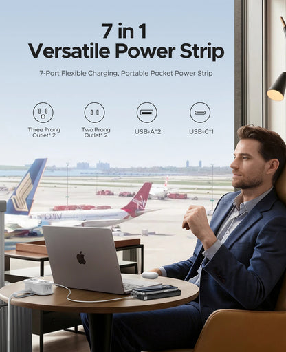 Compact Travel Power Strip 4FT