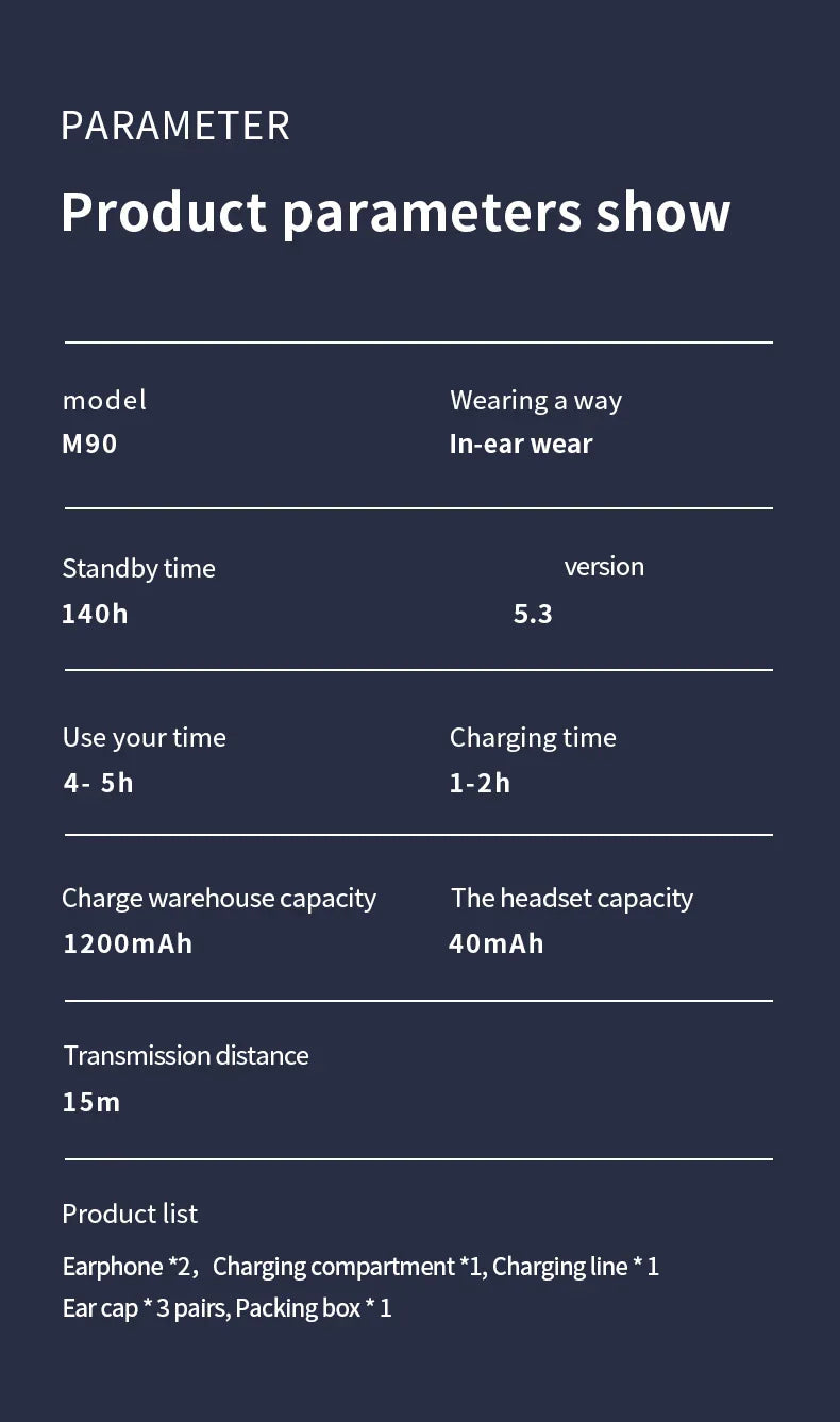 Original TWS M90 Wireless Headphones